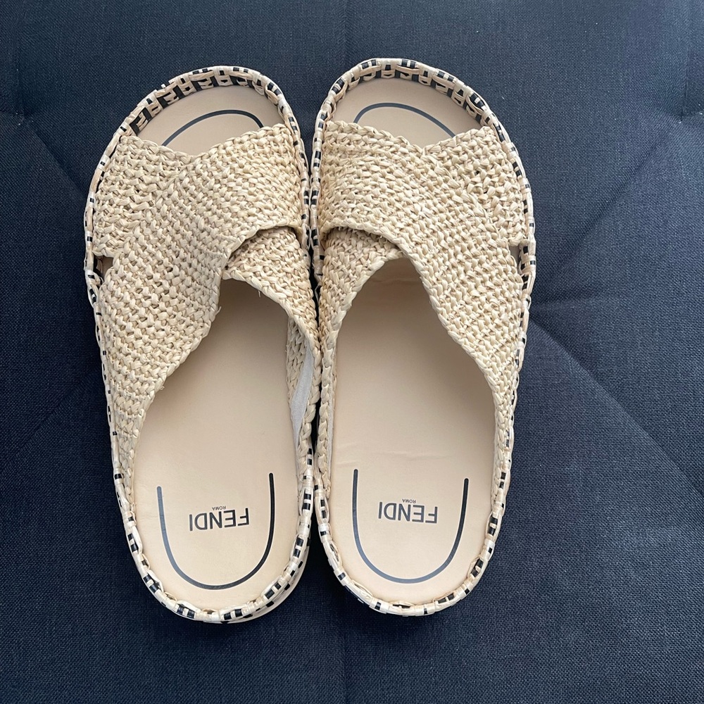 Fendi Crisscross Slides Sz 41.5